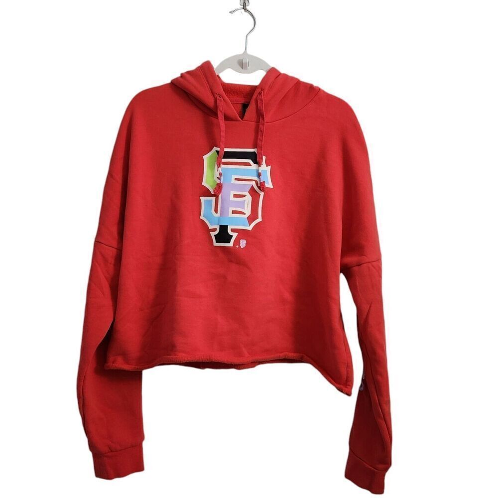 New Era‎ Sweater Womens XL Red San Francisco Giants High Hip Pullover Hoodie SF